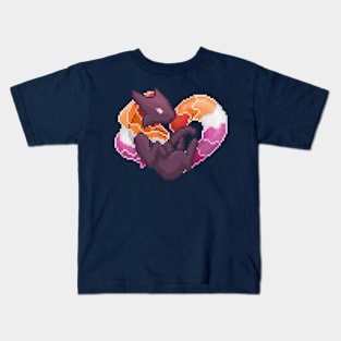 Lesbian Pixel Heart Melog Kids T-Shirt